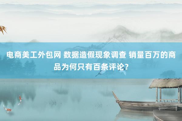 电商美工外包网 数据造假现象调查 销量百万的商品为何只有百条评论？